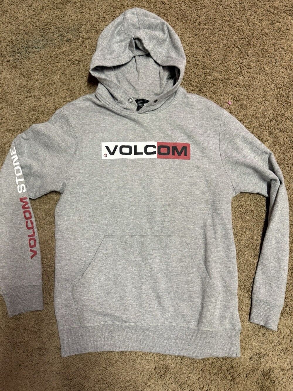 Men’s gray Volcom hooded hoodie sweatshirt Small S